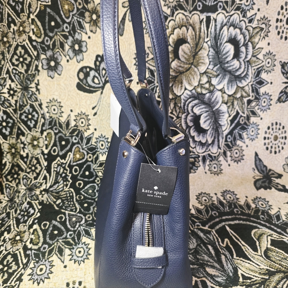 Kate Spade Blue Crossbody Bag with Gold Zipper NWT - Picture 5 of 10